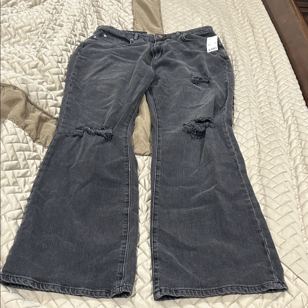 BDG Charcoal Distressed Flare Jeans